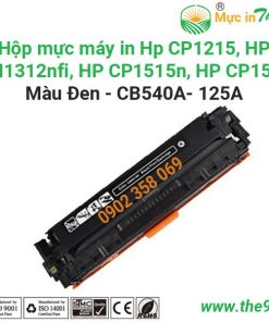 Mực in laser màu CB540A, CB541A, CB542A, CB543A dùng máy in Hp CP1215, HP CM1312nfi,HP CP1510 ,CP1515n, HP CP1518- 125A ( MÀU ĐEN )