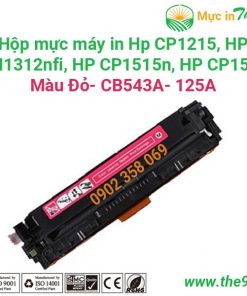 Mực in laser màu CB540A, CB541A, CB542A, CB543A dùng máy in Hp CP1215, HP CM1312nfi,HP CP1510 ,CP1515n, HP CP1518- 125A ( MÀU ĐỎ )