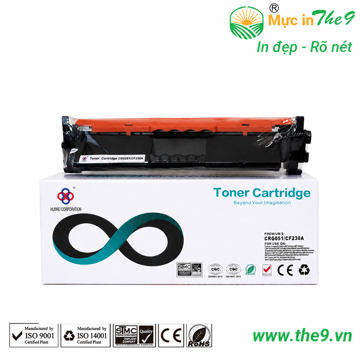 Hộp Mực Máy In Canon LBP161dn 30A/051 CRG051 CF230A Huiwei | Mực In The9